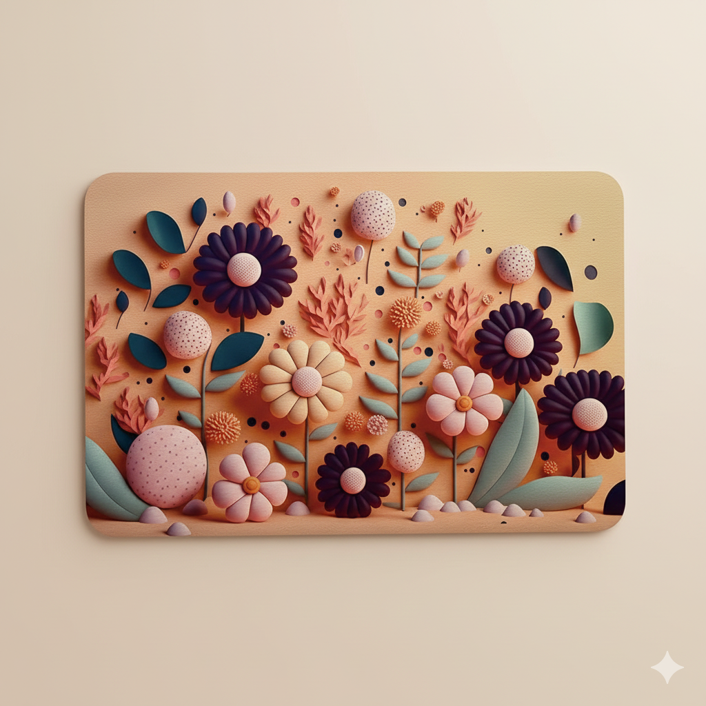 3D Flower Printed Door Mat