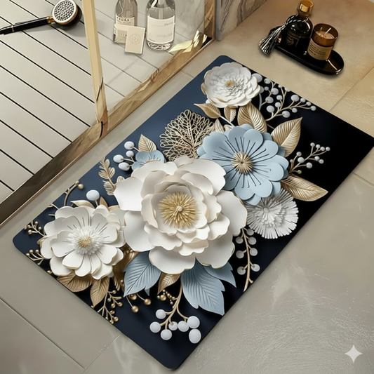 3D Flower Printed Door Mat