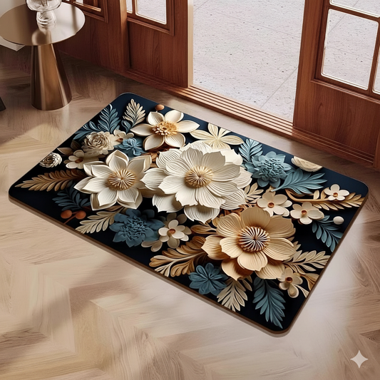 3D Flower Printed Door Mat